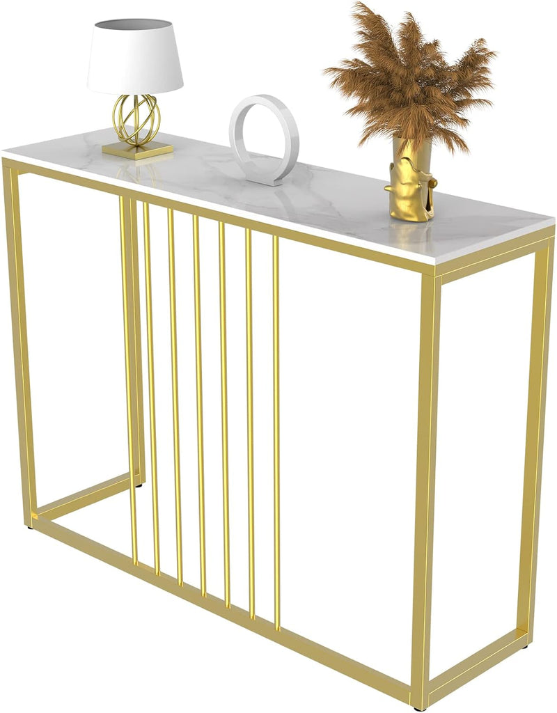 Console Table Sintered Stone Marble Top Sofa