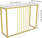 Console Table Sintered Stone Marble Top Sofa