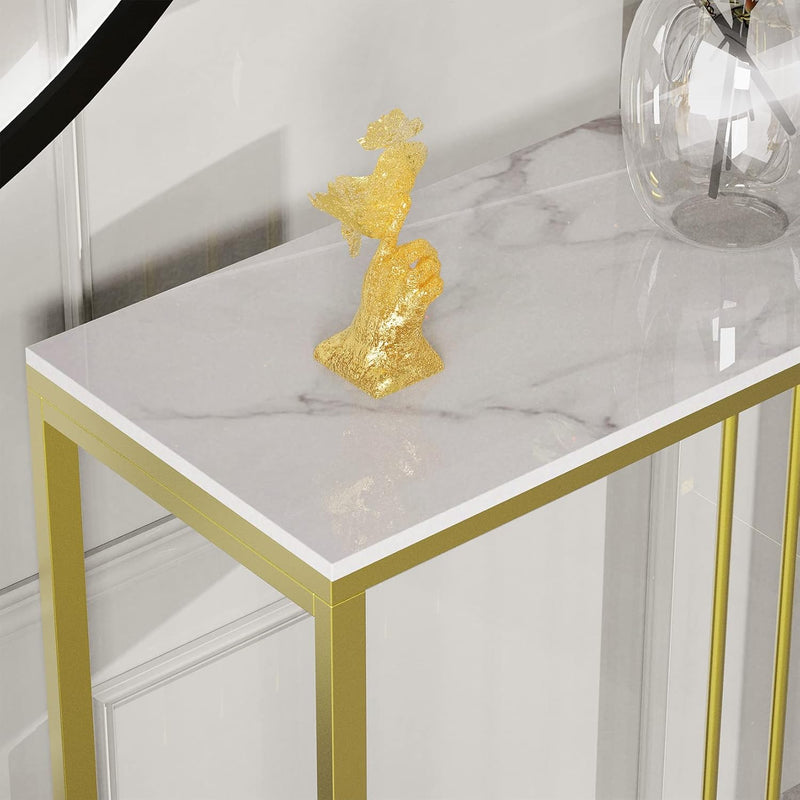 Console Table Sintered Stone Marble Top Sofa
