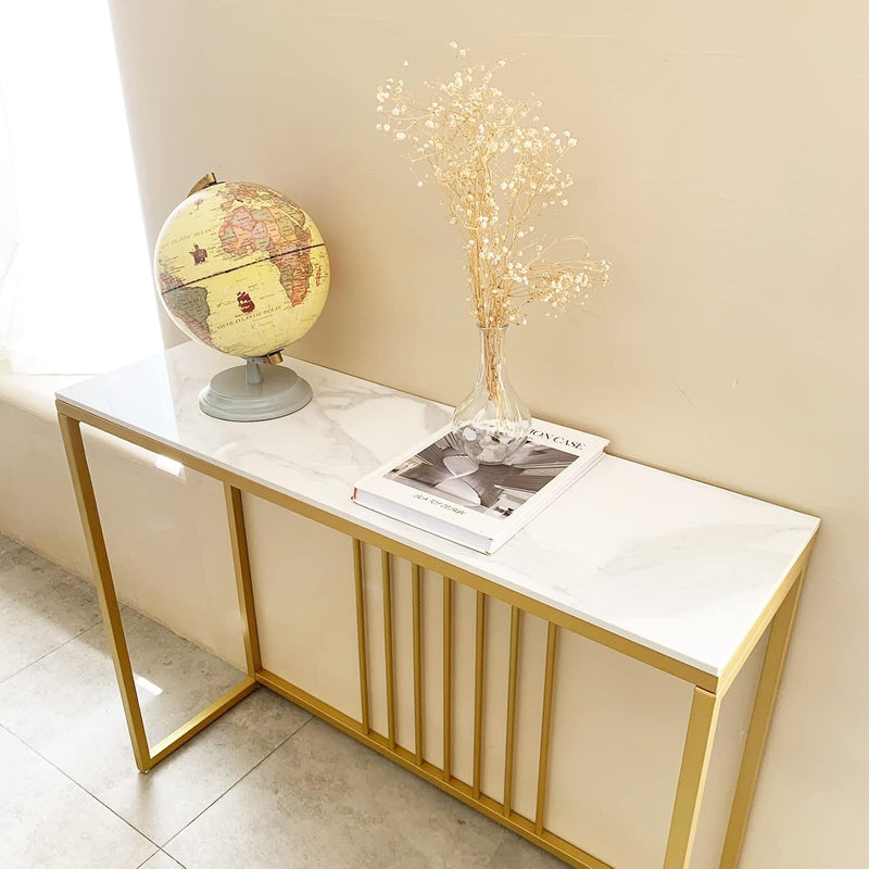 Console Table Sintered Stone Marble Top Sofa