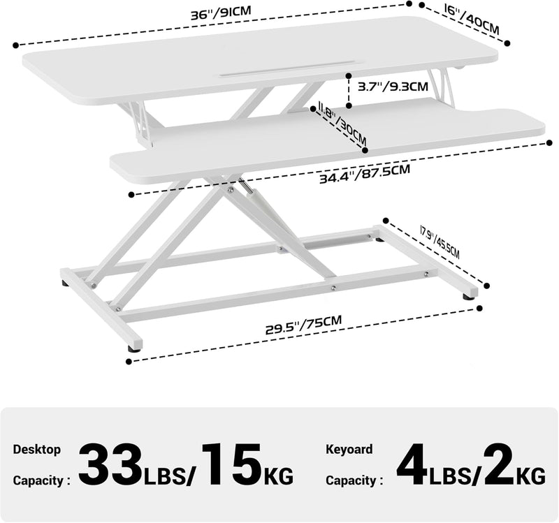 Standing Desk Converter 42’’ Height Adjustable Riser