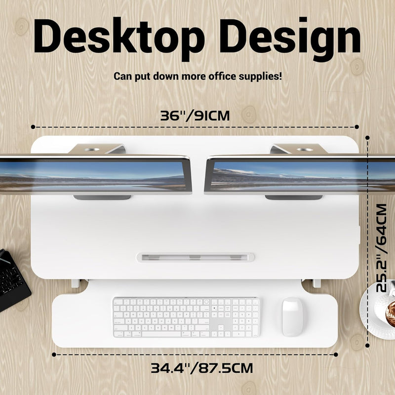Standing Desk Converter 42’’ Height Adjustable Riser