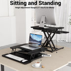 Standing Desk Converter 42’’ Height Adjustable Riser
