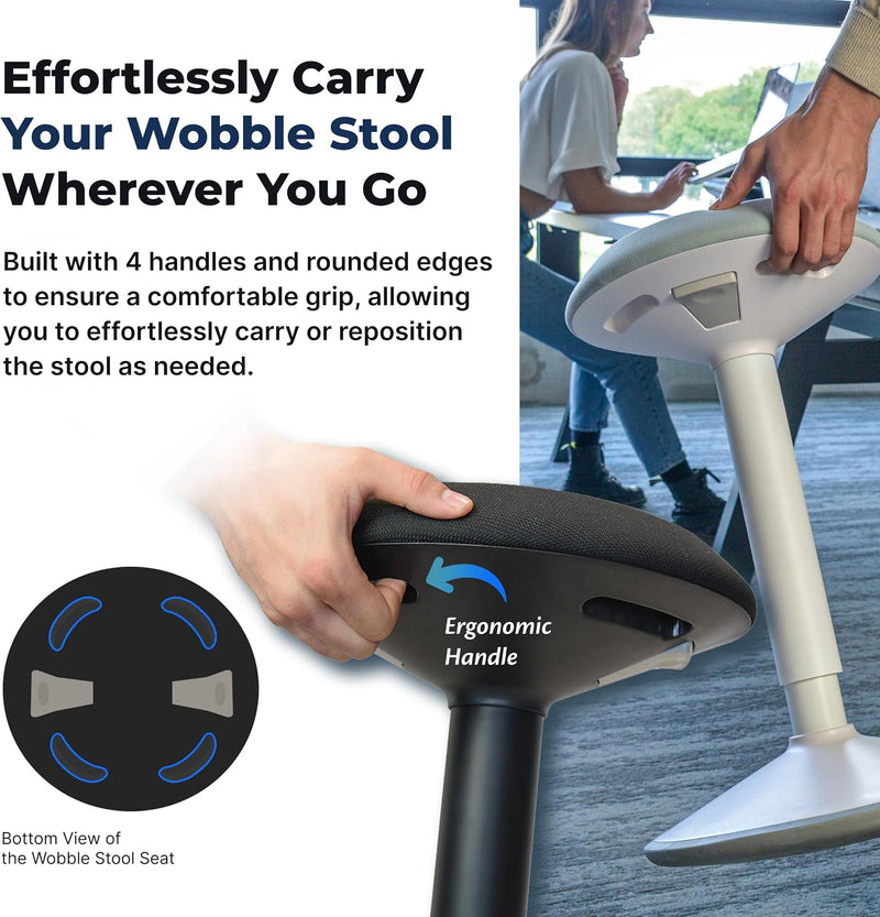 Ergonomic Desk Stool for Office Height Adjustable Wobble