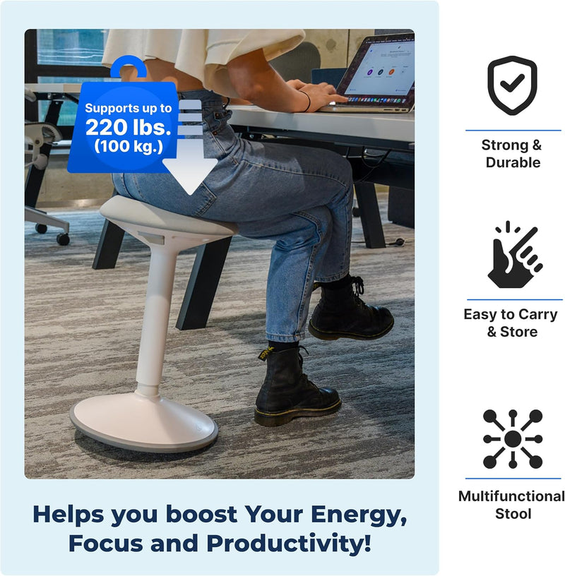 Ergonomic Desk Stool for Office Height Adjustable Wobble