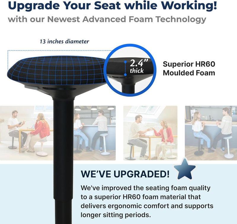 Ergonomic Desk Stool for Office Height Adjustable Wobble