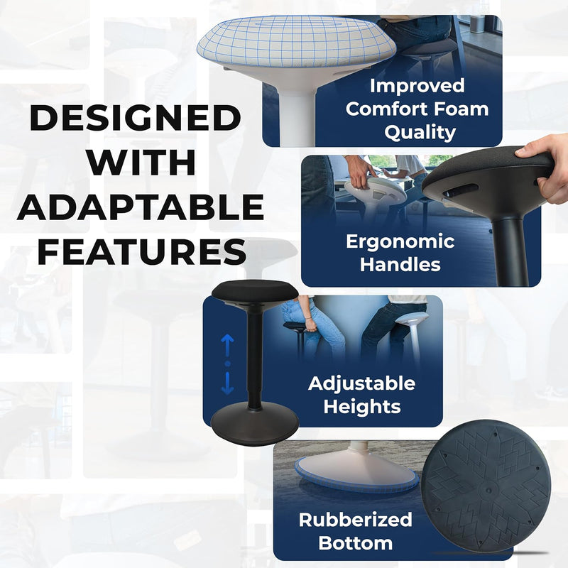 Ergonomic Desk Stool for Office Height Adjustable Wobble