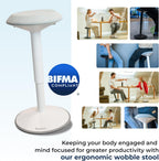 Ergonomic Desk Stool for Office Height Adjustable Wobble
