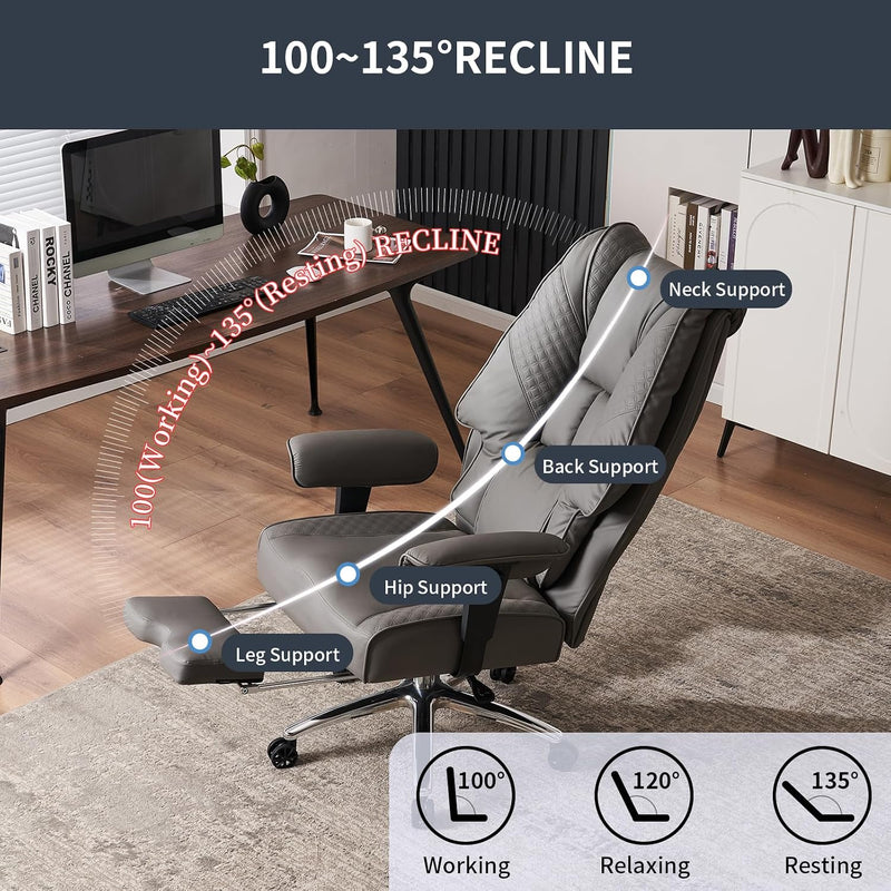 Ergonomic Executive Office Chair 14CM Spring Cushion 200KG