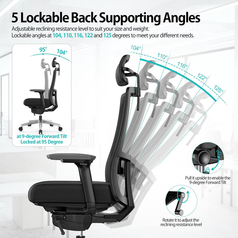 Ergonomic Mesh Home Office Chair with Back Support