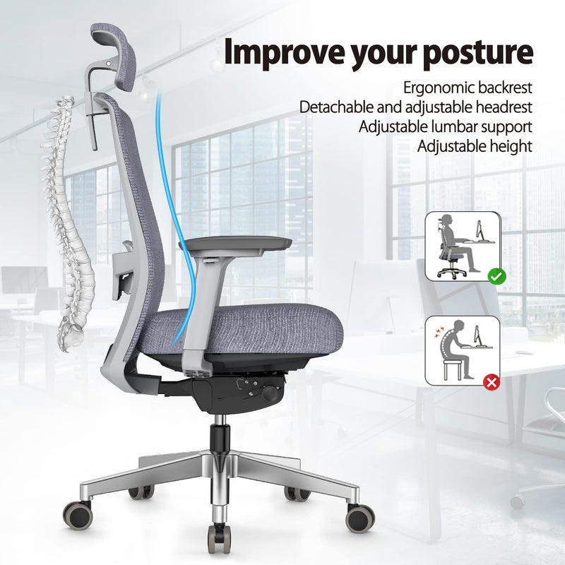 Ergonomic Mesh Home Office Chair with Back Support