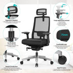 Ergonomic Home Office Chair with 4-Way Adjustment Armrest