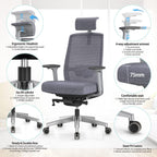 Ergonomic Home Office Chair with 4-Way Adjustment Armrest