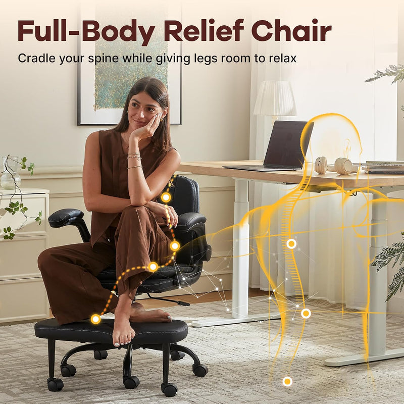Ergonomic Kneeling Chair with Flip-Up Armrests 180KG