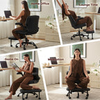 Ergonomic Kneeling Chair with Flip-Up Armrests 180KG