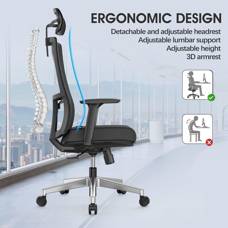Ergonomic Mesh Home Office Chair with Back Support