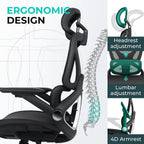 Ergonomic Mesh Office Chair Adjustable Lumbar High Back