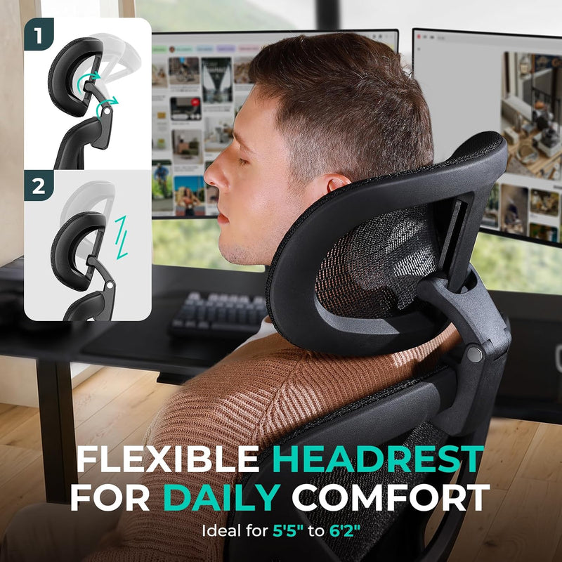 Ergonomic Mesh Office Chair Adjustable Lumbar High Back