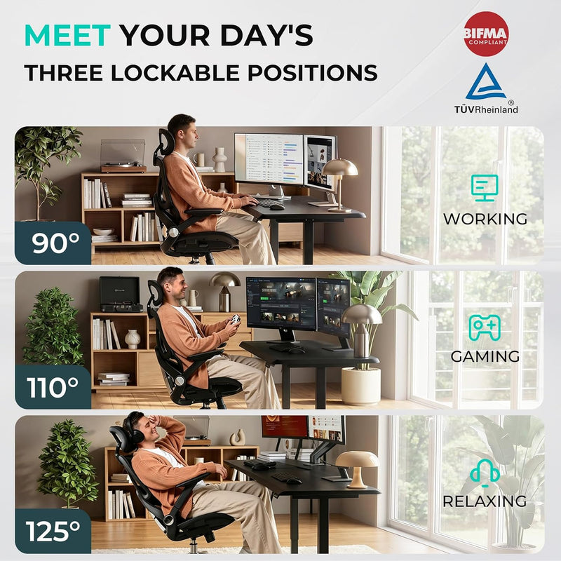 Ergonomic Mesh Office Chair Adjustable Lumbar High Back