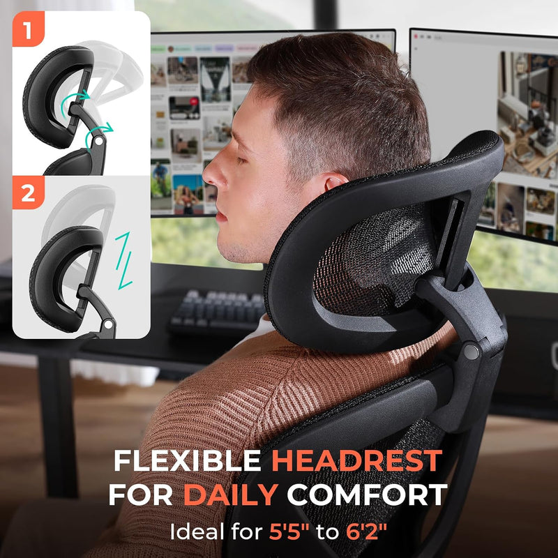Ergonomic Mesh Office Chair Adjustable Lumbar High Back