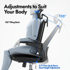 Ergonomic Mesh Office Chair Comfy with Adjustable Headrest