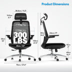 Ergonomic Mesh Office Chair Comfy with Adjustable Headrest