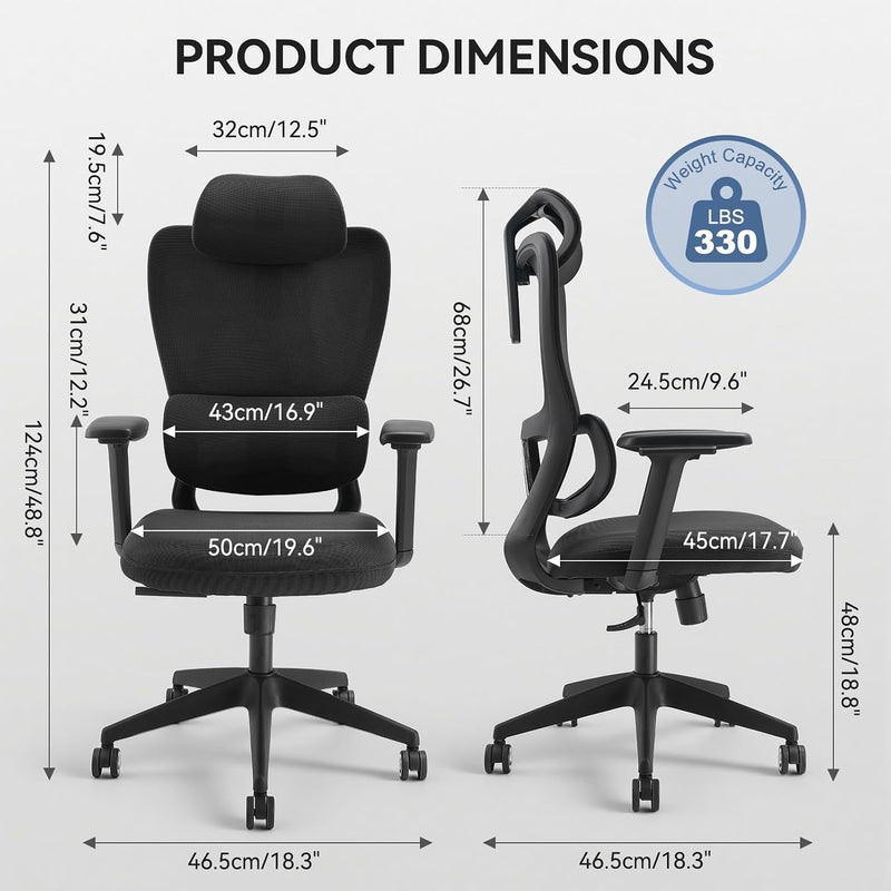 Ergonomic Mesh Office Chair Supported Computer Chairs