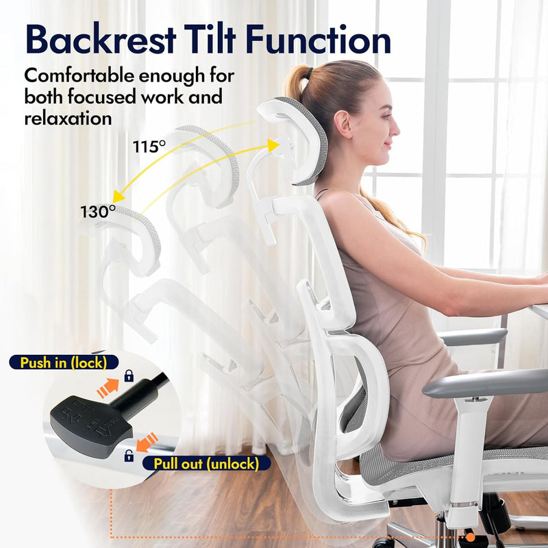 Ergonomic Mesh Office Chair with Adjustable Seat Depth