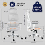 Ergonomic Mesh Office Chair with Adjustable Seat Depth