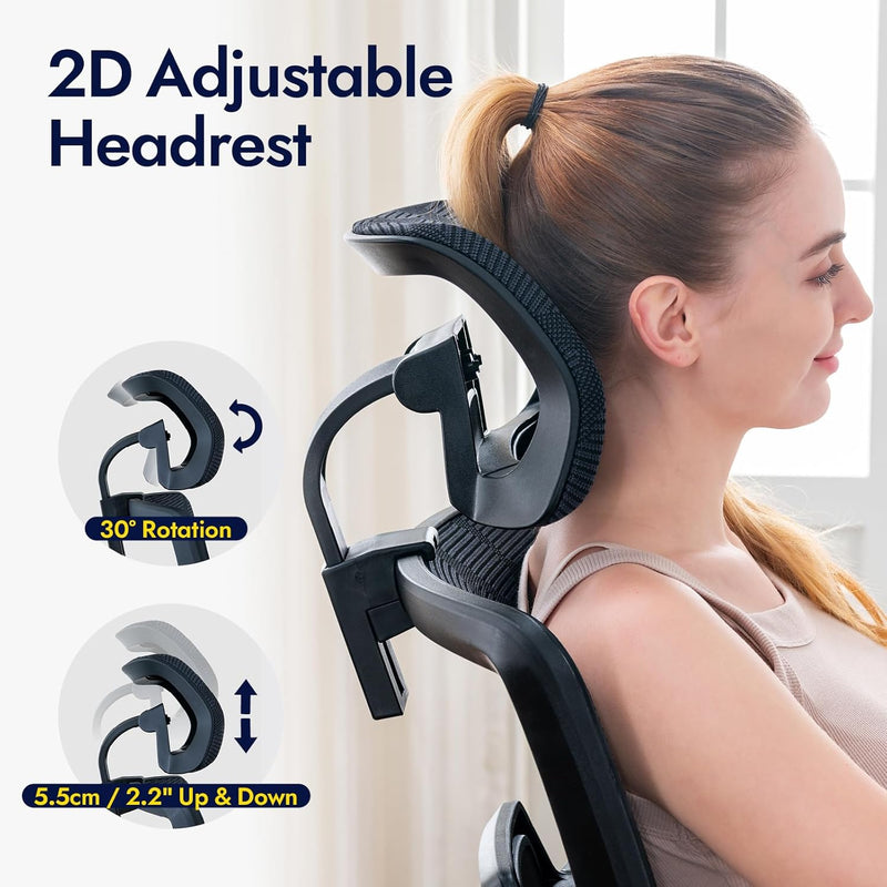 Ergonomic Mesh Office Chair with Adjustable Seat Depth