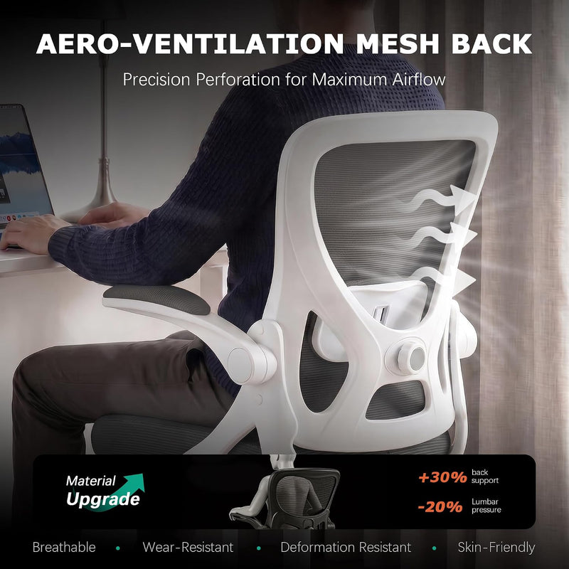 Ergonomic Mesh Office Chair with Flip-Up Armrests