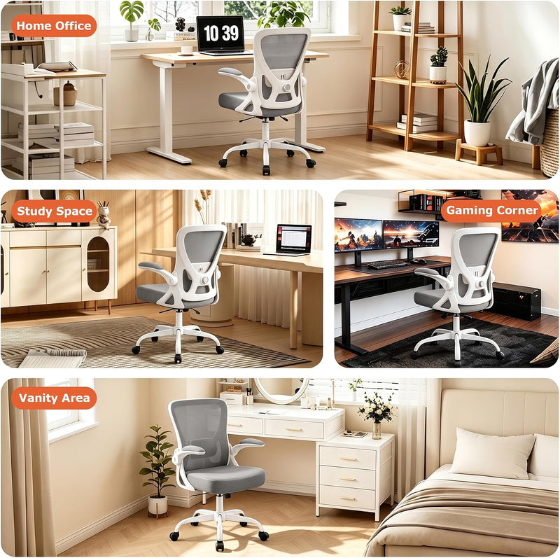 Ergonomic Mesh Office Chair with Flip-Up Armrests