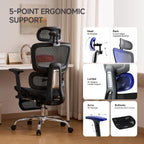 Ergonomic Mesh Office Chair with Footrest L10 Lite