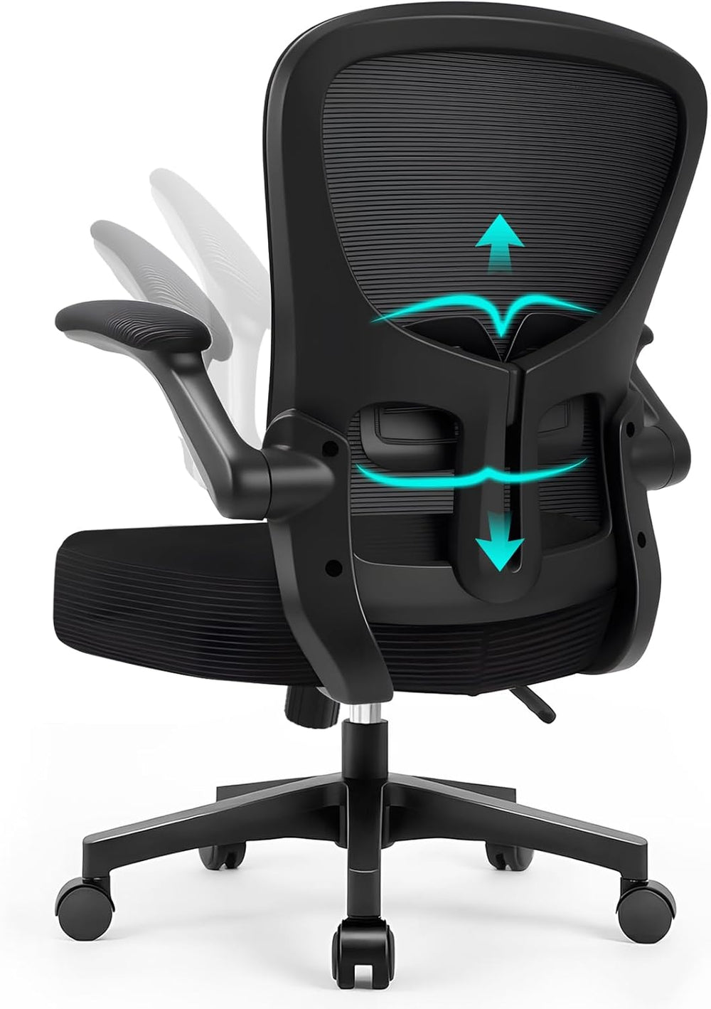 Ergonomic Mesh Office Desk Chair with Flip-Up Arms