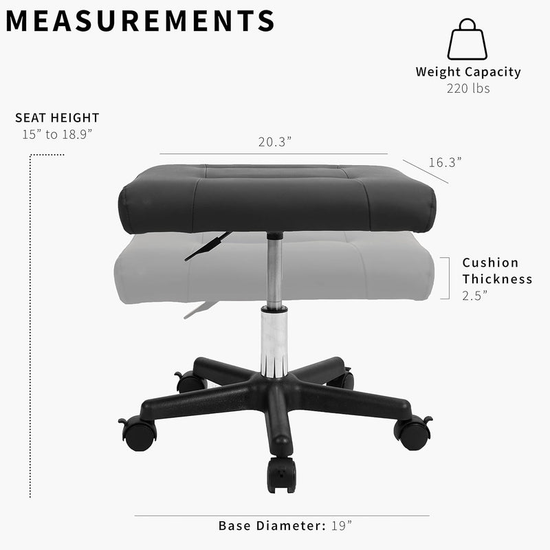 Ergonomic Mobile Footrest with Wheels Height Adjustable Desk