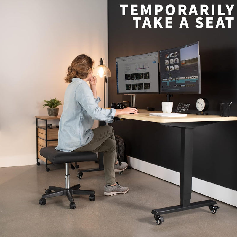 Ergonomic Mobile Footrest with Wheels Height Adjustable Desk