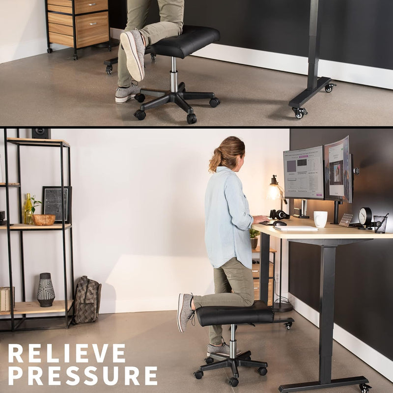 Ergonomic Mobile Footrest with Wheels Height Adjustable Desk