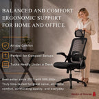 Ergonomic Office Chair 2d Flip-Up Armrests Small Spaces