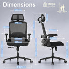 Ergonomic Office Chair 2d Flip-Up Armrests Small Spaces