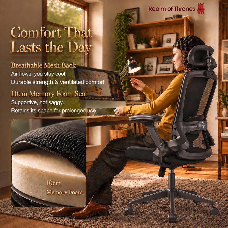 Ergonomic Office Chair 3d Armrests and 2d Lumbar