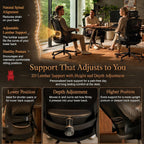 Ergonomic Office Chair 3d Armrests and 2d Lumbar