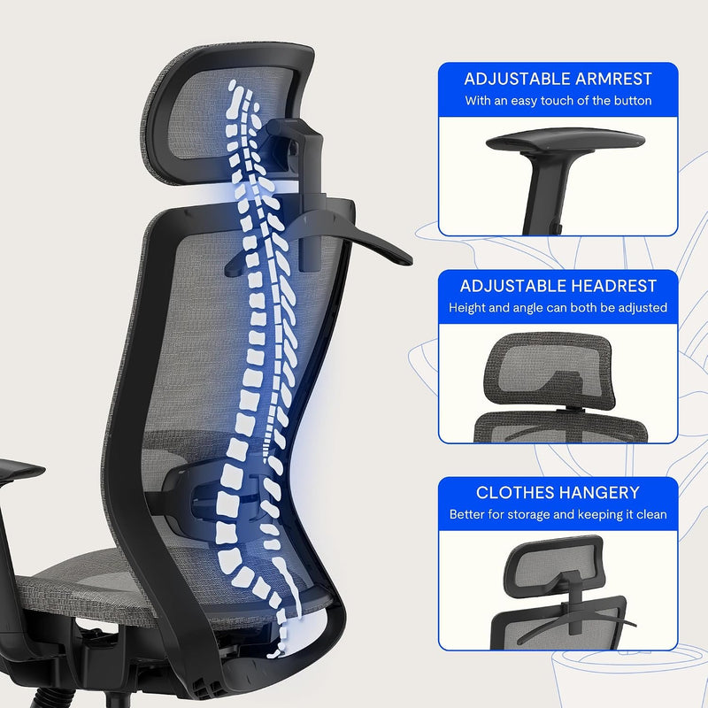 Ergonomic Office Chair 3d Armrests Desk with Adjustable