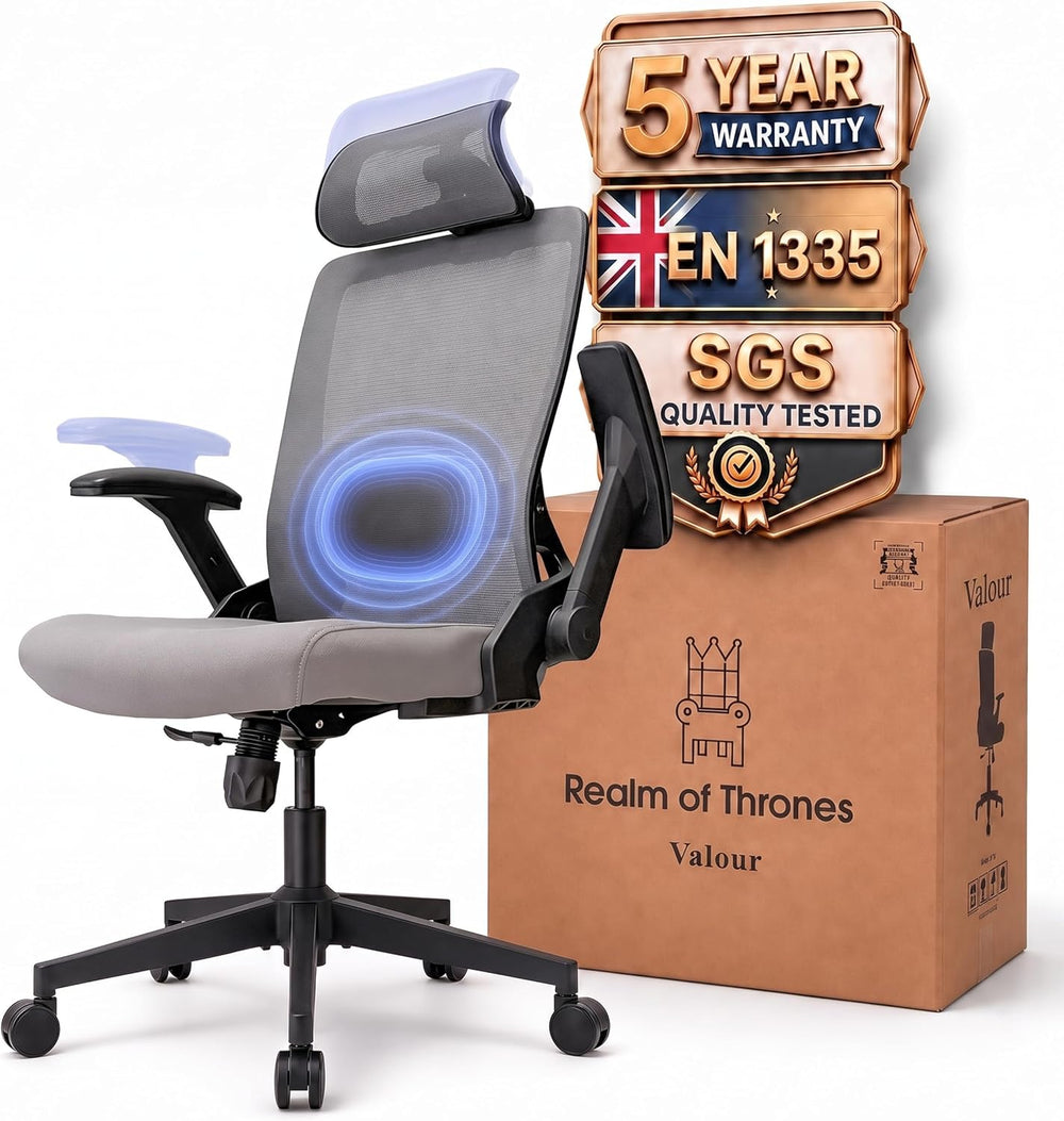 Ergonomic Office Chair 2d Flip-Up Armrests Small Spaces