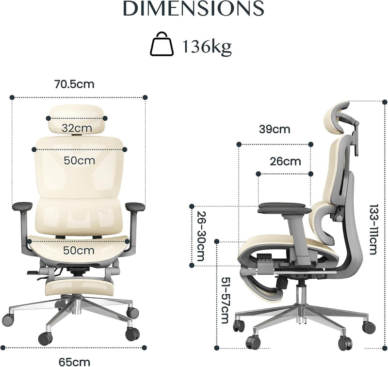 Ergonomic Office Chair Desk 3d Armrests Headrest 5d
