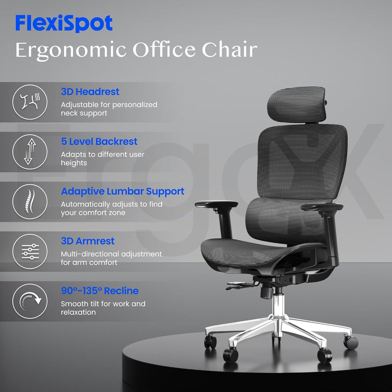 Ergonomic Office Chair Desk 3d Armrests Headrest 5d