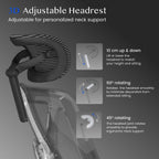Ergonomic Office Chair Desk 3d Armrests Headrest 5d