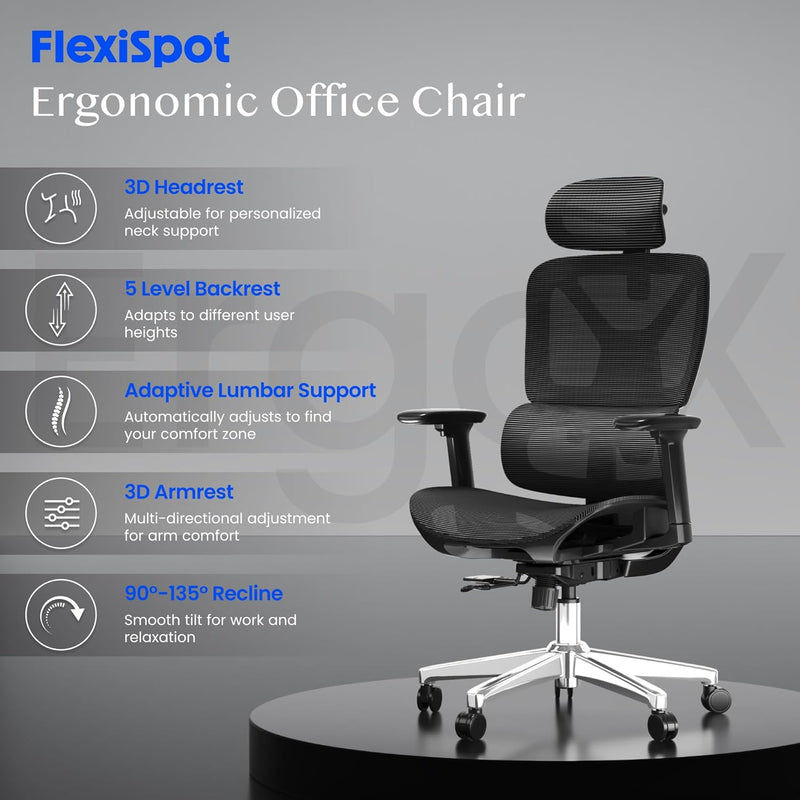 Ergonomic Office Chair Desk 3d Armrests Headrest 5d