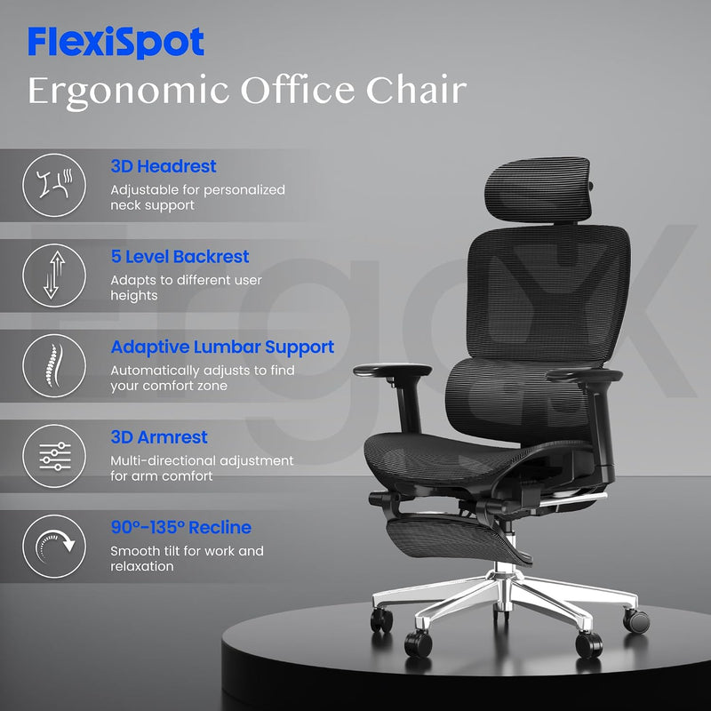 Ergonomic Office Chair Desk 3d Armrests Headrest 5d
