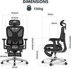 Ergonomic Office Chair Desk 3d Armrests Headrest 5d
