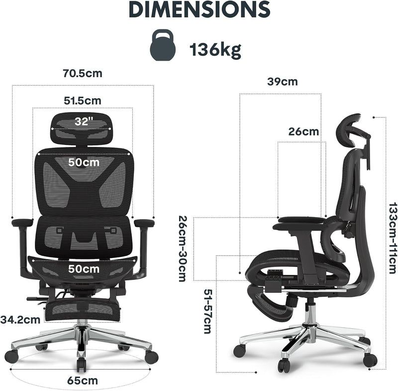Ergonomic Office Chair Desk 3d Armrests Headrest 5d